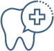 Animated tooth with emergency cross icon