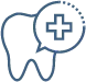 Tooth with plus sign icon