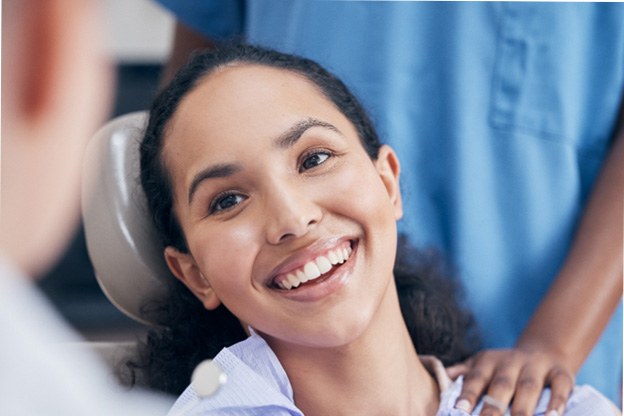Patient in Tuckahoe smiling after a cleaning