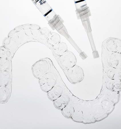 take-home whitening tray and bleaching gel