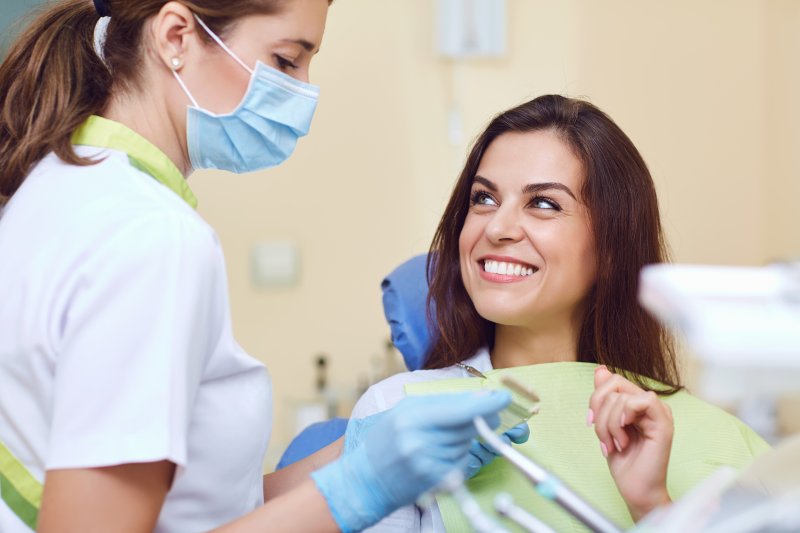 patient getting dental crown in Patterson