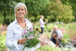 mature woman gardening 