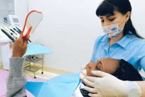 Female patient in dentist’s chair