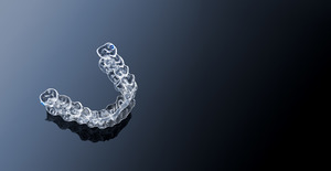 Clear aligners lying on a table