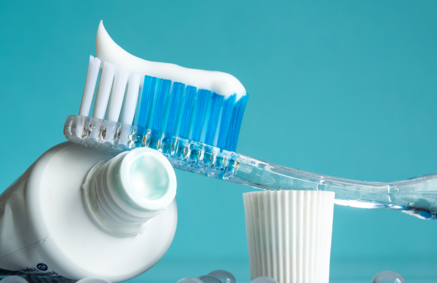 Toothbrush and toothpaste.